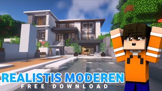 map modern house minecraft pe 118  map rumah modern mcpe 118 [upl. by Ecineg]