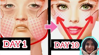 100�fective Face Lifting Exercise For JAWLINE VSHAPED SAGGING CHEEKS Look 10 Years Younger [upl. by Leuqar581]