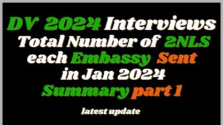 2NLs Each Embassy Sent out in Jan 2024 for DV Lottery 2024 DV Interviews Part 1 [upl. by Anica]