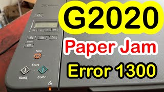 CANON PIXMA G2020 PAPER JAMMED  ERROR 1300 [upl. by Nawor721]