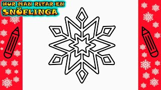 ❄️Hur man ritar EN SNÖFLINGA  Rita Det Själv  Lär dig att rita enkelt [upl. by Holms144]