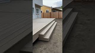 Deck stairs decking deckbuilding diy tool deckremodel trending fyp [upl. by Burnett]