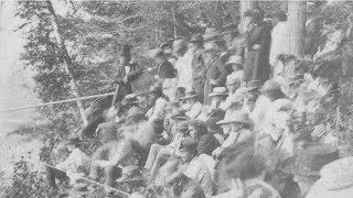 Animated Stereoscopic Photo of Spectators Watching Blondins Niagara River Tightrope Walk 1859 [upl. by Rehpotsrhc]