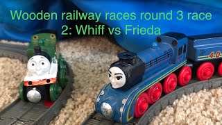 Wooden railway races round 3 race 2 Whiff vs Frieda [upl. by Arzed]