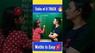 Easy table trick 🔥  Table of 8  Table of 8 Trick  Maths trick ashortaday shorts youtubeshorts [upl. by Ecirtahs506]