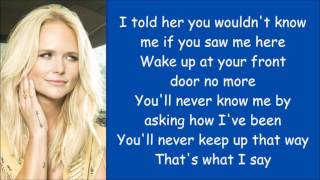 Miranda Lambert  You Wouldnt Know Me Lyrics [upl. by Ayoj379]