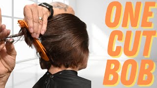 EASIEST how to cut a GRADUATED BOB in one CUT [upl. by Eilliw]