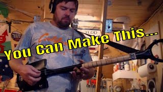 How to build Justin Johnsons 3 String Shovel Guitar [upl. by Dnomaid878]