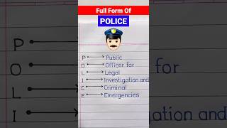 Full Form Of POLICE 👮 shorts police fullform [upl. by Mcdade]