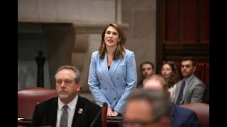 Senator Hinchey Welcomes AFTD and Emma Heming Willis to Senate Chambers [upl. by Eidoow158]