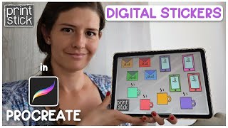 How to Make Digital Planner Stickers in PROCREATE  iPad Tutorial  Digital Planning [upl. by Yrtua]