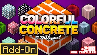 Colorful Concrete  Minecraft Marketplace Addon  Showcase [upl. by Aoh596]