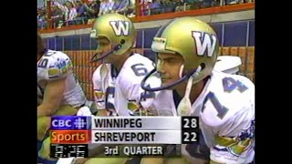 October 8 1994  CFL  Winnipeg Blue Bombers  Shreveport Pirates [upl. by Narrat]