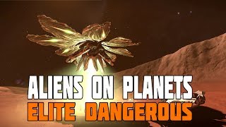 Elite Dangerous  Alien Ship at Barnacles on Planet Surface [upl. by Uranie]