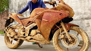 Full restoration abandoned 60 year old antique large displacement motorcycles 300cc [upl. by Nerti674]