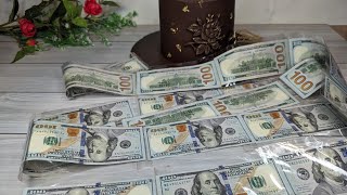 ТОРТ С ДЕНЬГАМИ ВНУТРИ  CAKE WITH MONEY INSIDE  торт cake baking декор moneycake [upl. by Yslehc]