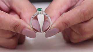 1Ct Octagon Shape Emerald Wedding Ring 023Ct SGL Certified Diamond Gold Ring Classic Solitaire [upl. by Jenda]