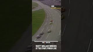 Rusty Wallace wrecks right at the finish line 🤯 TBT NASCAR [upl. by Mountford]