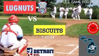 LUGNUTS VS BISCUITS  DETROIT MSBL  FULL GAME FOOTAGE [upl. by Xirtaeb]