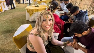 My American Fiancées 1st Mehndi Ceremony in India 😍 [upl. by Airdnahc]