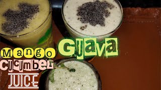 Mango Juice  Guava Juice  Cucumber Juice malayalam sairas kitchen Prasanna vijayan [upl. by Aitital]