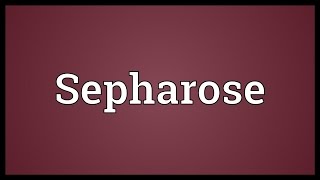 Sepharose Meaning [upl. by Metah326]