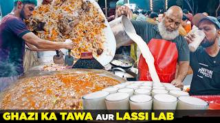 Best Tawa Maghaz amp Pulao Ghazi Restaurant Korangi  Lassi Lab Malir  Karachi Street Food Pakistan [upl. by Esimorp]