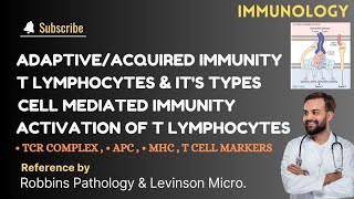 Acquired immunity  T Lymphocytes  Types  T Cell Activation  TCR COMPLEX  T cell CD marker  APC [upl. by Torr]