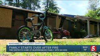 Murfreesboro family of eight starts over after a fire destroys their home [upl. by Giule]