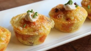 Potato Chorizo Mini Quiches  Chorizo Manchego Potato Quiche Bites  Party Snack [upl. by Smiga]