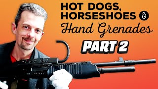 Firearms Expert Reacts To EVEN MORE Hot Dogs Horseshoes and Hand Grenades Guns [upl. by Eirelav759]