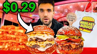 LIVING on WORLD’S BEST BURGERS for 24 HOURS Gordon Ramsay MrBeast Burger amp MORE [upl. by Nioe]