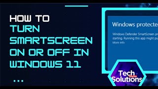 How to Enable or Disable Windows Defender SmartScreen Windows 11 [upl. by Lavina]