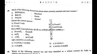 TSPSC Group 2 Paper 1 Key Part2 [upl. by Buffy]