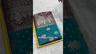 A very beautiful pure satin silk Sky and wine colour Sarees trending shorts video youtube new [upl. by Farnham872]