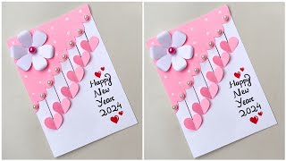 DIY Happy New Year Greeting CardHow to make New Year Greeting CardHappy New Year Card 2024 [upl. by Yentroc]