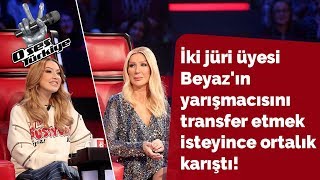 İki jüri üyesi Beyazın yarışmacısını transfer etmek isteyince ortalık karıştı  O Ses Türkiye 2018 [upl. by Ardnazxela31]