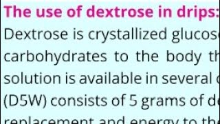 The use of dextrose in drips chemistry 10th Ch12 [upl. by Ziguard]