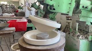 How to make emboss bowls by ceramic forming machines [upl. by Ellevart]