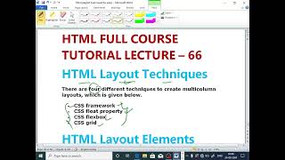 HTML LECTURE 66Html Create Webpage Layout Create Template Layout Technique ECL365CLASSES [upl. by Dilahk]