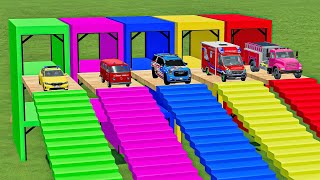 DACIA VOLSKWAGEN FORD BMW COLOR POLICE CARS TRANSPORTING WITH TRUCKS  BeamNGdrive [upl. by Banks]