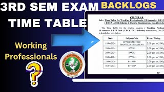 VTU Update  3rd Sem Exam Time Table Makeup Exams🙄 [upl. by Negaet]