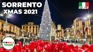 Sorrento Italy Christmas Lights Walking Tour  4K  With Captions [upl. by Eilyab852]