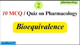 MCQs of Bioequivalence  Pharmacology  AUC  MSC  C max  Tmax  pharmacokinetics   AUC score [upl. by Hube]