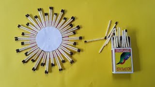 Craft work of matchstick  How to make a SUN by matchsticks [upl. by Levinson185]