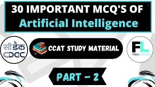 Artificial Intelligence MCQs for CDACCCAT preparation  Part 2  AI Mcq for ccat exam 2023 [upl. by Annawal]