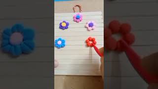 DIY easy woolen flower wall Hanging wool flowergiftcraft craft art clay flowers love videos [upl. by Dotson]