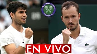 ALCARAZ VS MEDVEDEV EN VIVO  SEMIFINAL WIMBLEDON 2024 EN VIVO  HORARIO Y DONDE VER [upl. by Eilsel541]