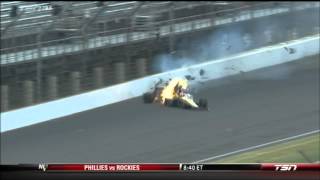 Indy 500 Practice crash James Hinchcliffe May 18 2015 [upl. by Oznofla]