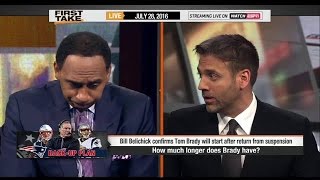 Max Kellerman says Tom Brady is done on First Take [upl. by Ranna175]